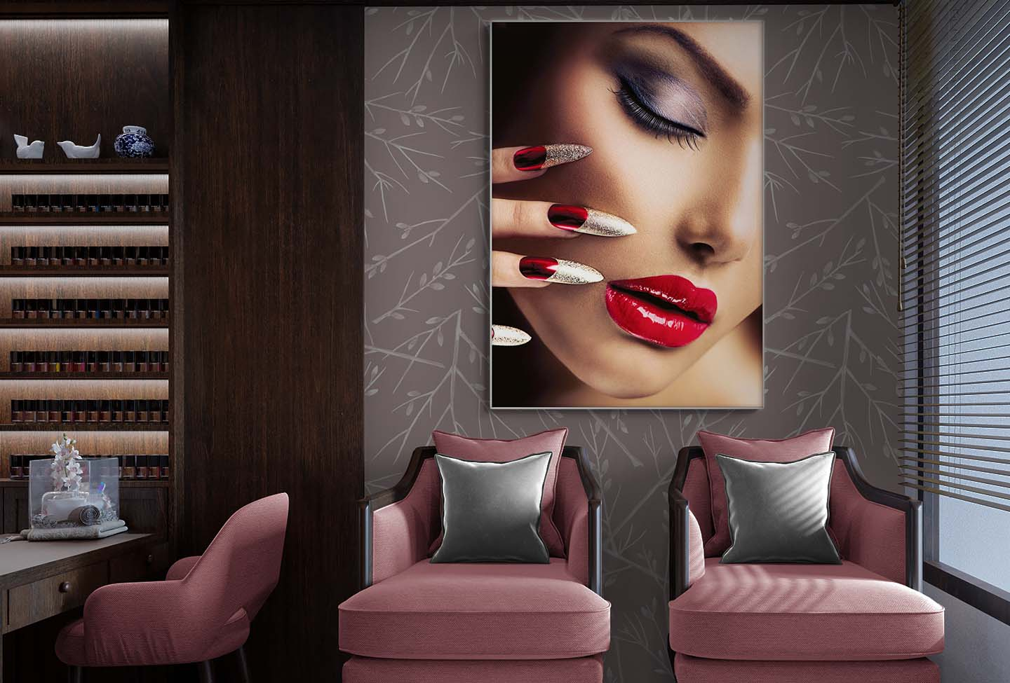 LED Leuchtrahmen im Nagelstudio komplett