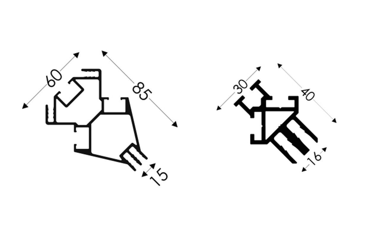 Messewürfel & -quader Profile techn. Zeichnung