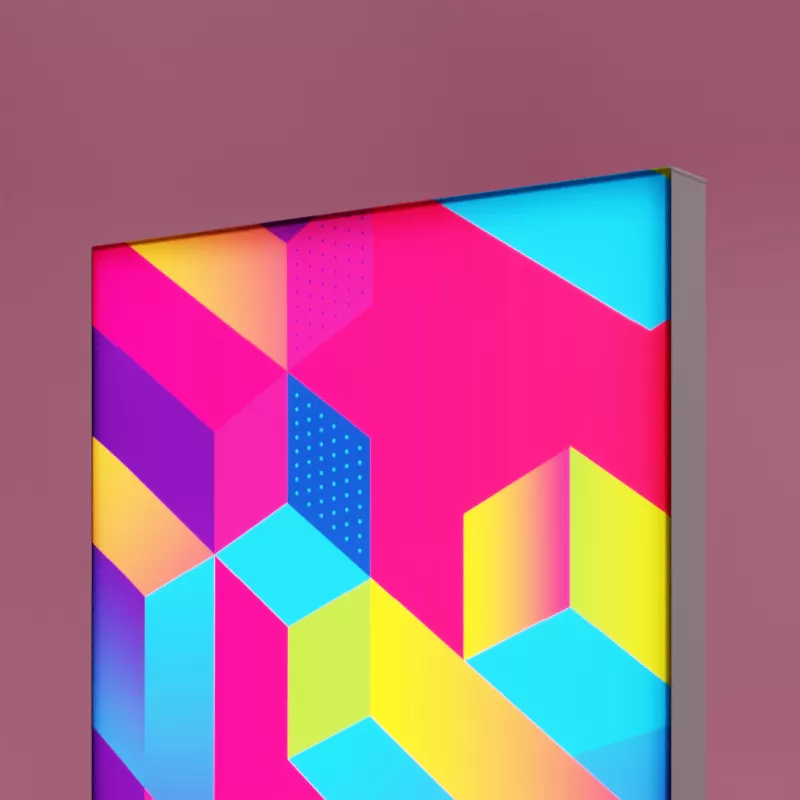 Pixlip Leuchtrahmen bespannt