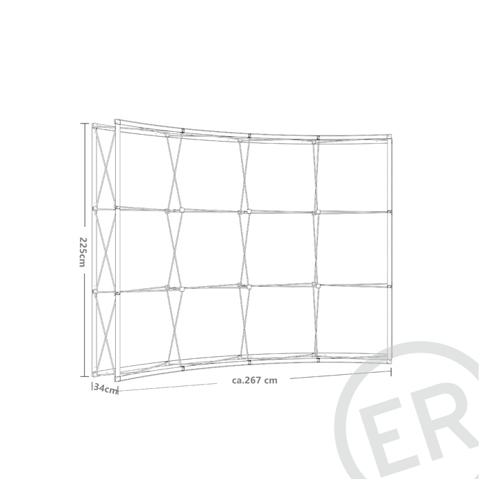 Messewand Pop-Up Frame gebogen