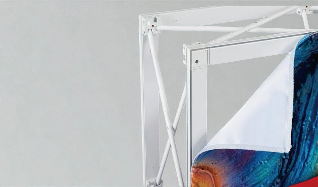 Pop-Up System Nahaufnahme Klettverschluss Ecke Detailansicht