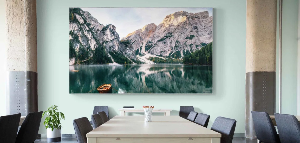 Textilspannrahmen Konferenzraum