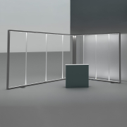 Beleuchteter Messestand, L-Form 4x3